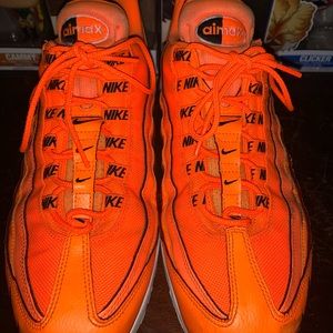 Nike Air Max 95 PRM Size 12 Overbranding Total Orange Black White 538416-801